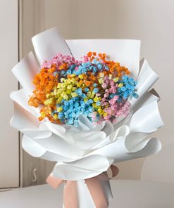 Rainbow Baby Breath Bouquet