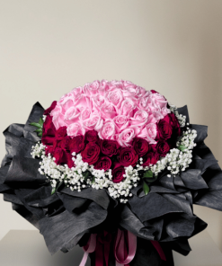 99 Roses Bouquet - Red Pink