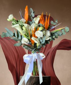 Mystical Meadows: White and Green Themed: White Rose Song Bridal Bouquet