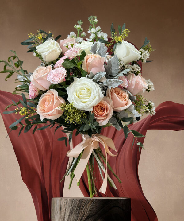 Whimsical Whispers: Blush and Ivory Themed: Blush Halo Bridal Bouquet