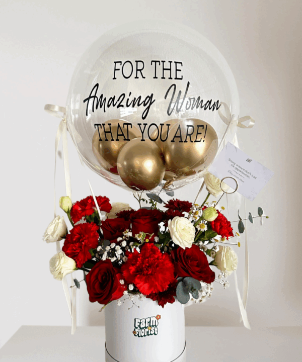 Boss Babe Hot Air Balloon Flower Arrangement