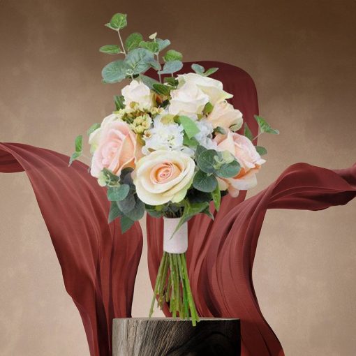 Whimsical Whispers: Blush and Ivory Bridal Themed Bridesmaid Bouquet - Image 5