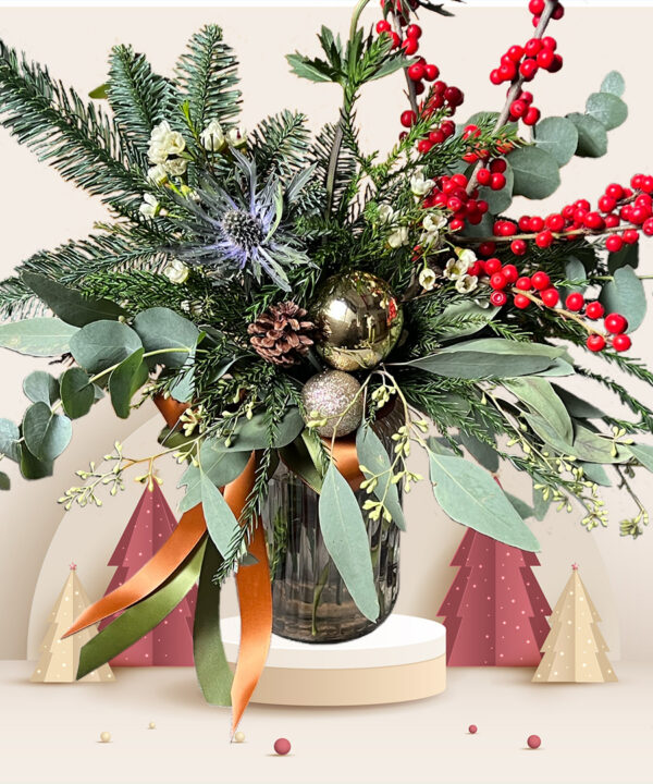 Evergreen Joy Christmas Vase Arrangement