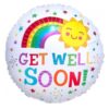Get Well Soon Sun and Rainbow Round Shaped Balloon