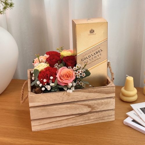Gold Label Gentleman Crate with Fresh Blooms
