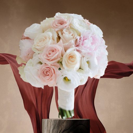 Whimsical Whispers: Blush and Ivory Themed: Blush Petal Cascade Bridal Bouquet - Image 12