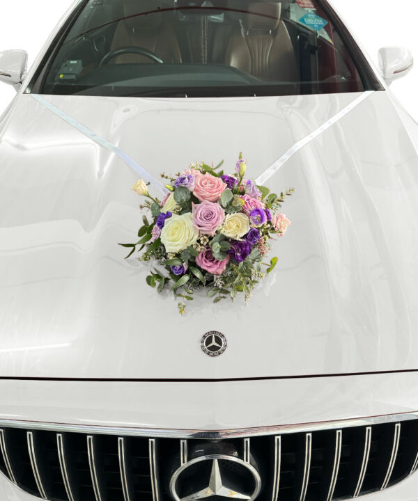 Lavender Lullaby: Lavender and Lilac Themed: Lilac Wonder Bridal Car Arrangement