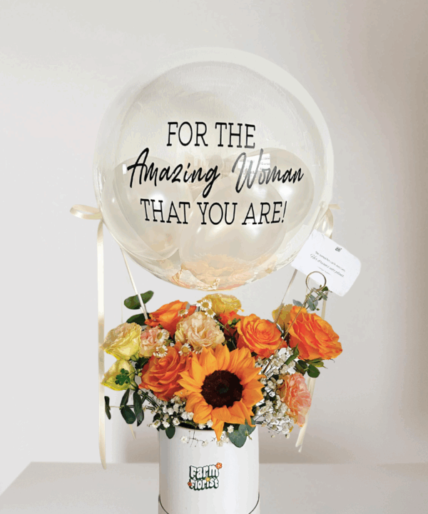 Limitless Lady Hot Air Balloon Flower Arrangement