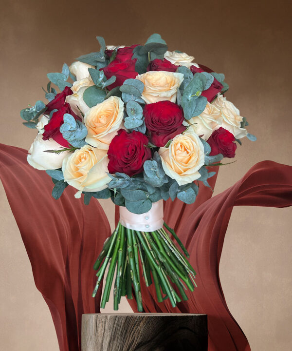 Burgundy and Gold Themed: Majestic Romance Bridal Bouquet