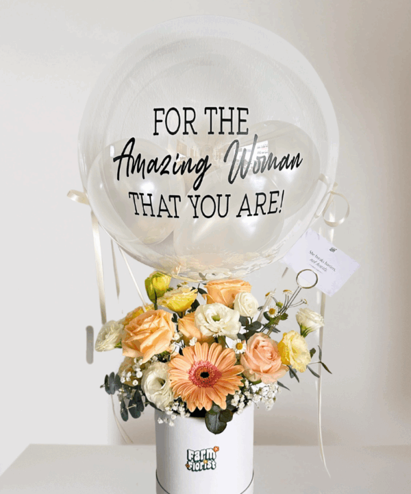 Queens Choice Hot Air Balloon Flower Arrangement