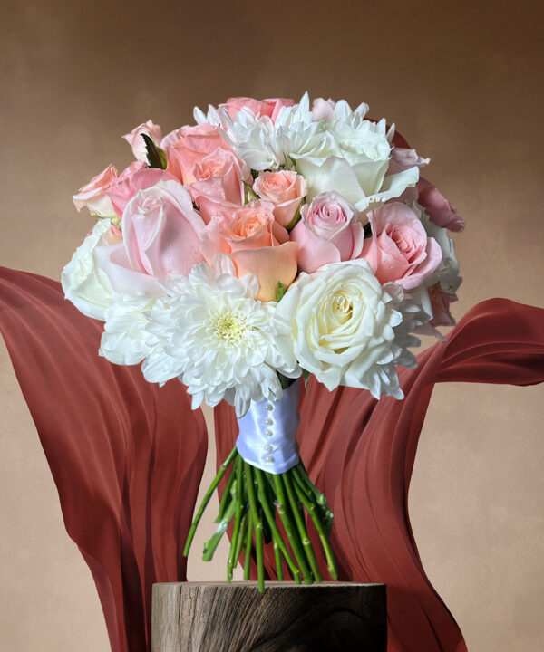Whimsical Whispers: Blush and Ivory Themed: Romantic Blush Bloom Bridal Bouquet