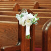 Mystical Meadows: White and Green Themed Wedding Pew