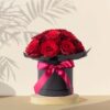 Sonata - 15 Red Roses in Round Basket