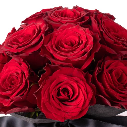 Sonata - 15 Red Roses in Round Basket - Image 5