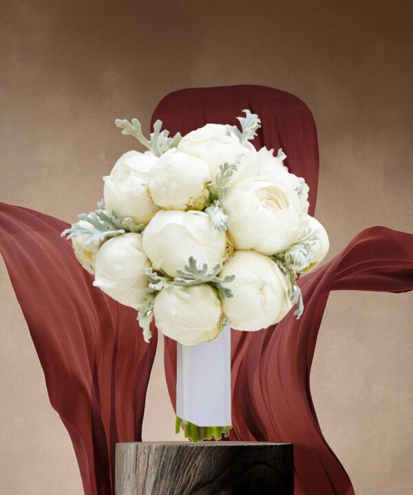 Mystical Meadows: White and Green Themed: Moonlit Melodies Bridal Bouquet